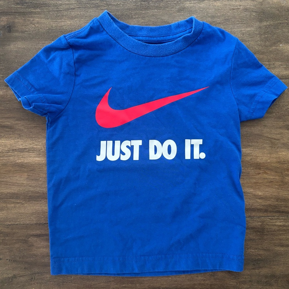 Nike Kids Royal Blue Tee with Red Swoosh